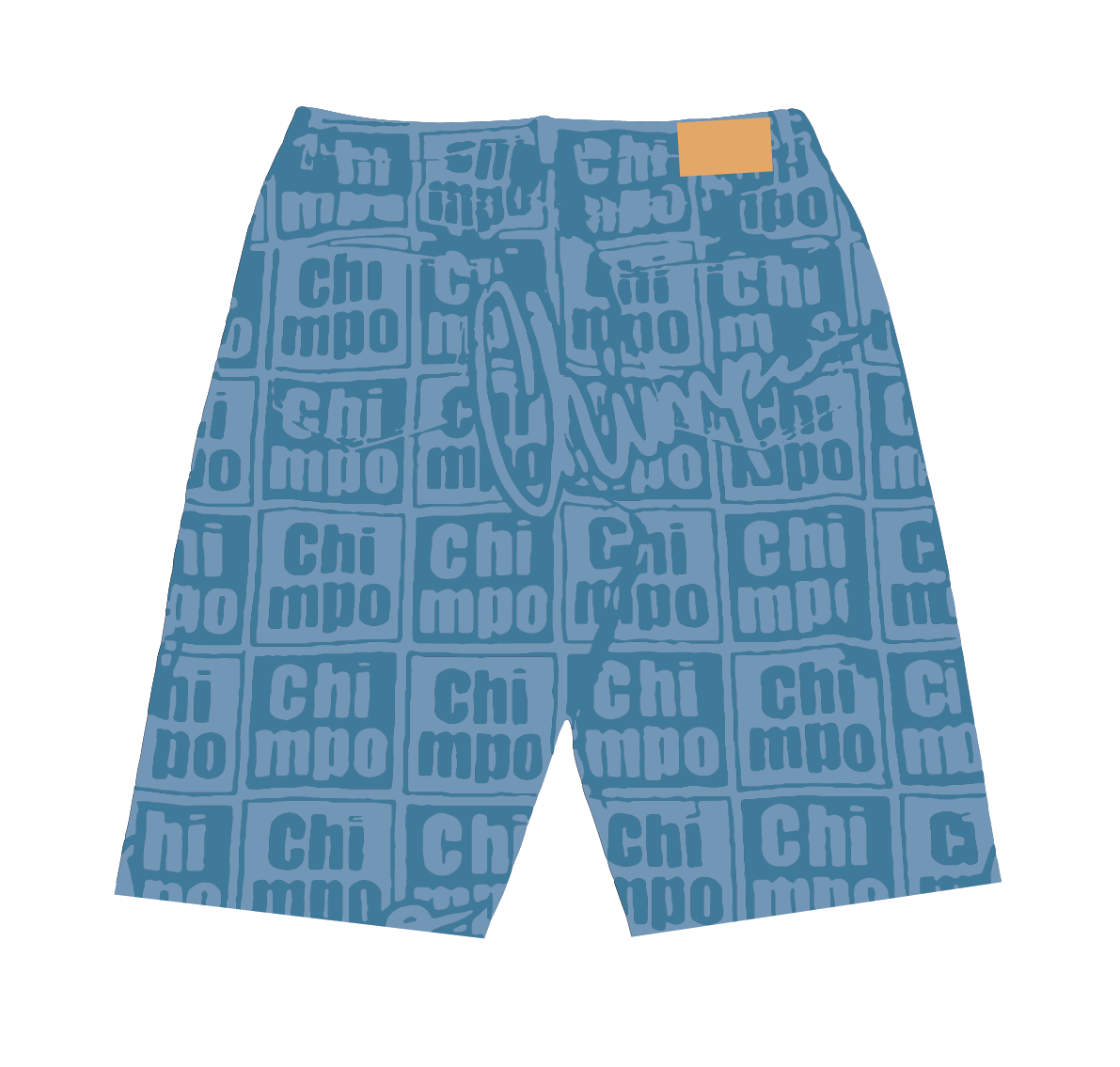Monogram Denim Jorts - Light Blue