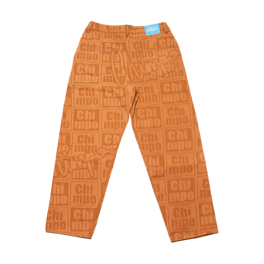 Monogram Baggy Jeans - Brown